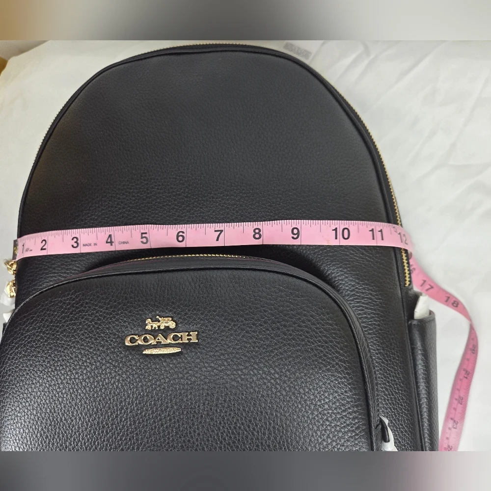 NWT Coach Black Leather Court Backpack In Large - Picture 14 of 16